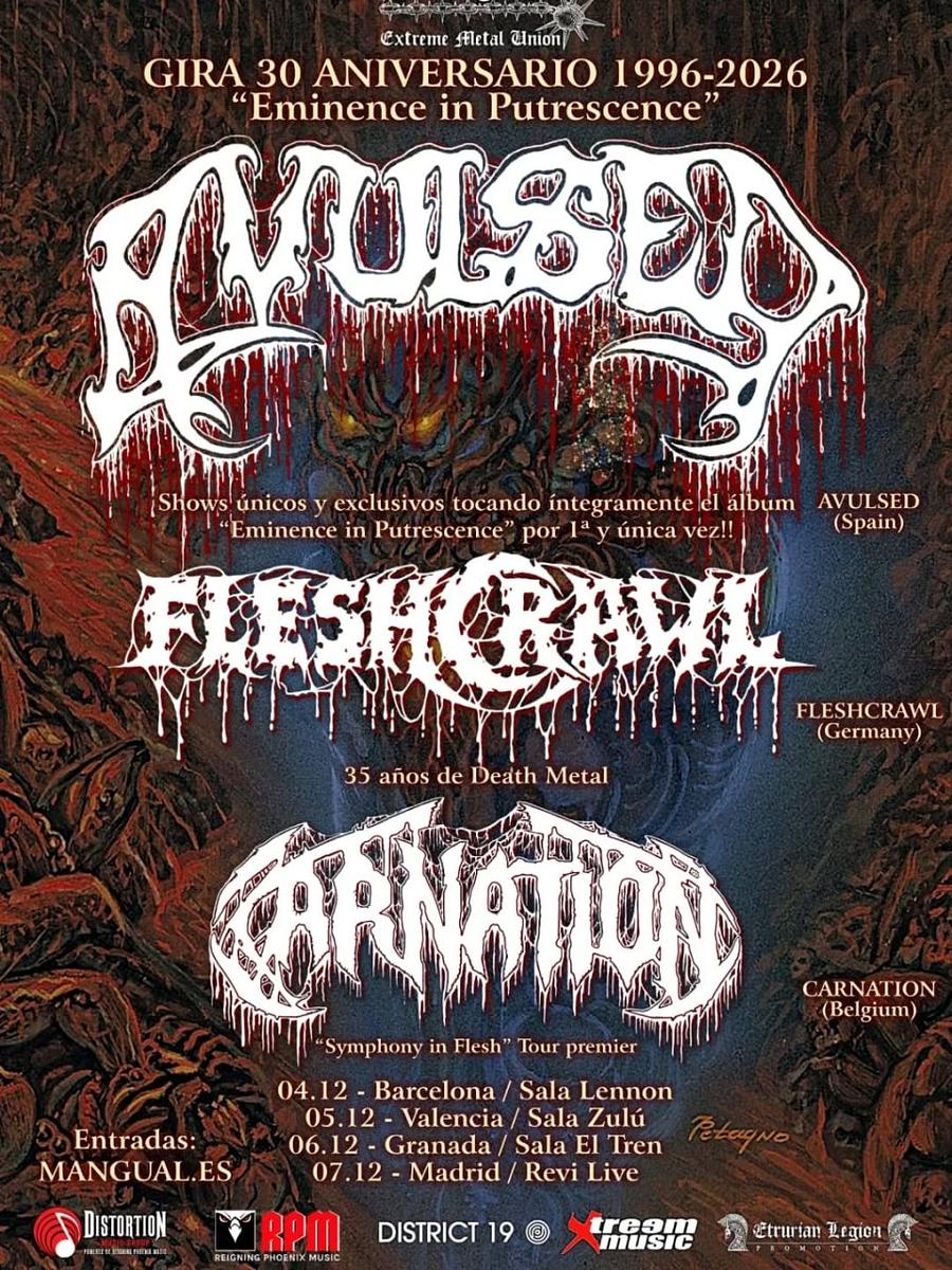 Avulsed + Carnation + Fleshcrawl